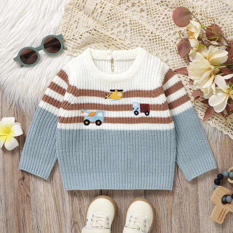 Bébé filles chandails tricotés automne décontracté col rond à manches longues nouveau-né infantile g