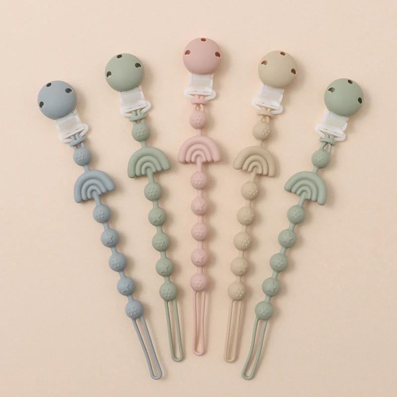 Attache-sucette en Silicone pour bébé, Clip de chaîne, porte-tétine factice, sans BPA, chaîne de den