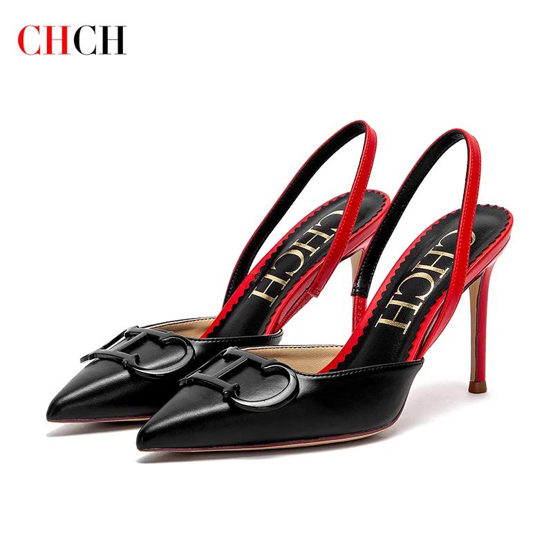 CHCH femmes talons hauts 2025 pointe pointue destin bout fermé talons à lanières Sexy mariage robe d