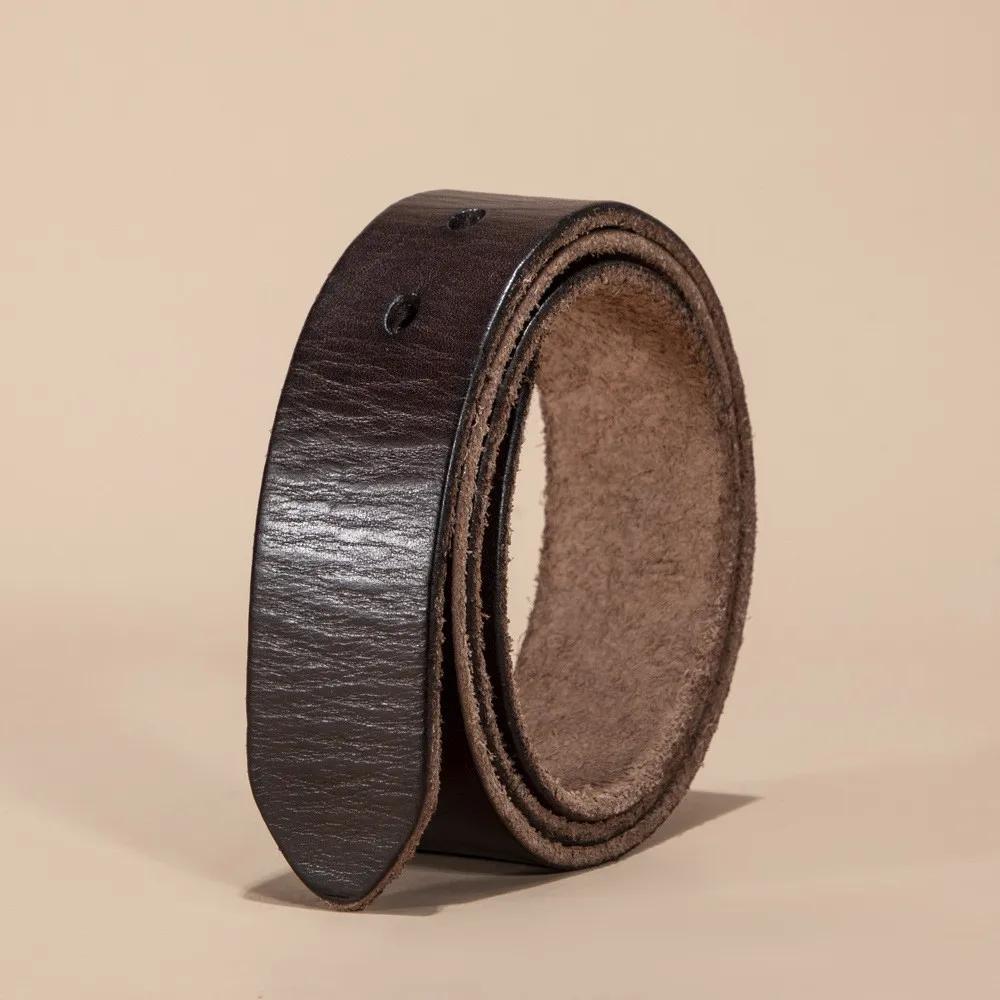 3.8 cm de largeur mâle sans boucle ceintures pour hommes boucle ardillon trou sangle peau de vache b