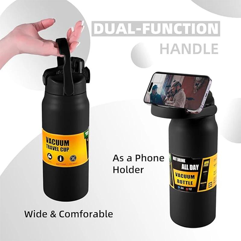 Bouteille d'eau thermos isolée sous vide, sans BPA, acier inoxydable, d'extraction HI Flask, café fr