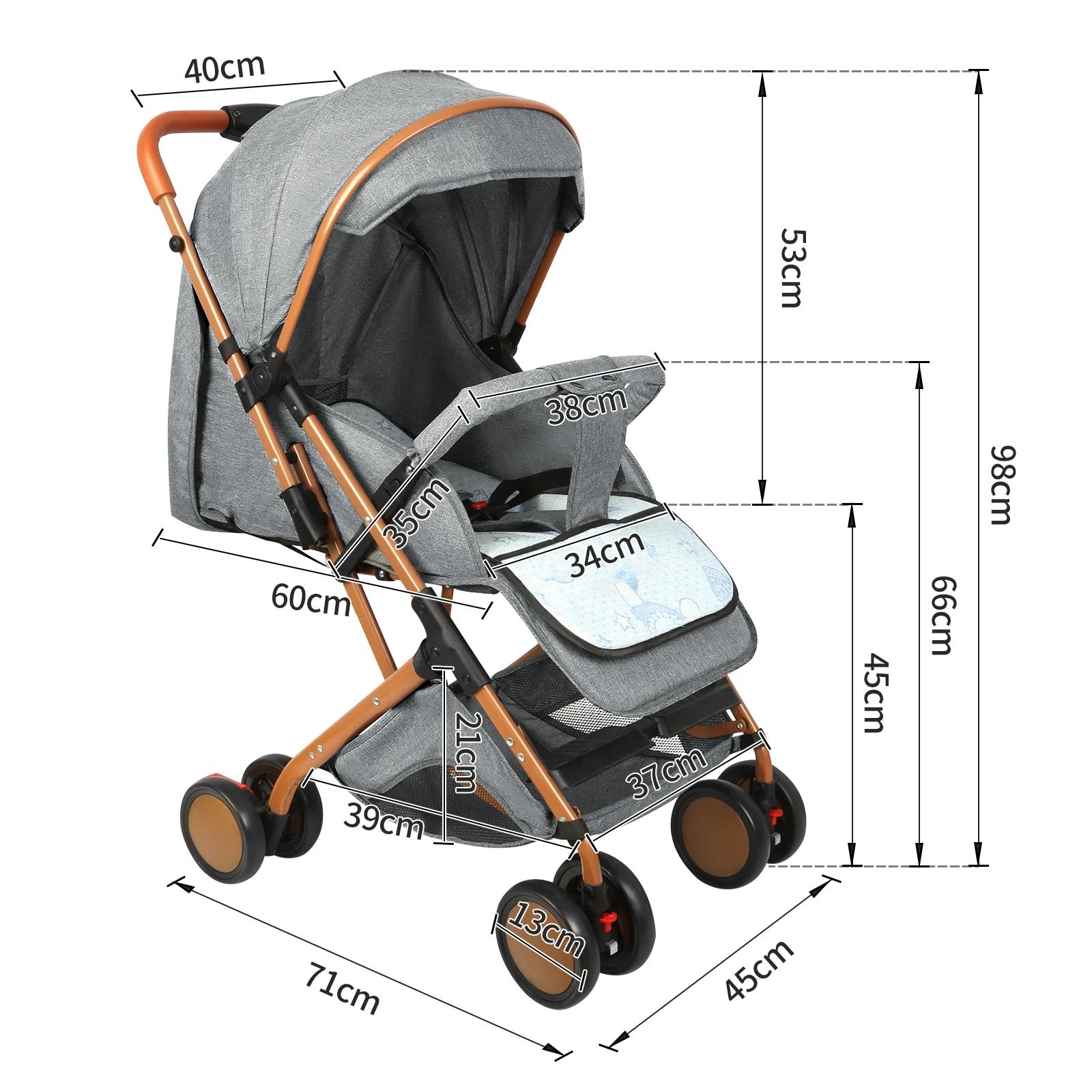 Poussette bébé pliable avec moustiquaire et panier - Pratique pour les sorties jusqu'à 20 kg