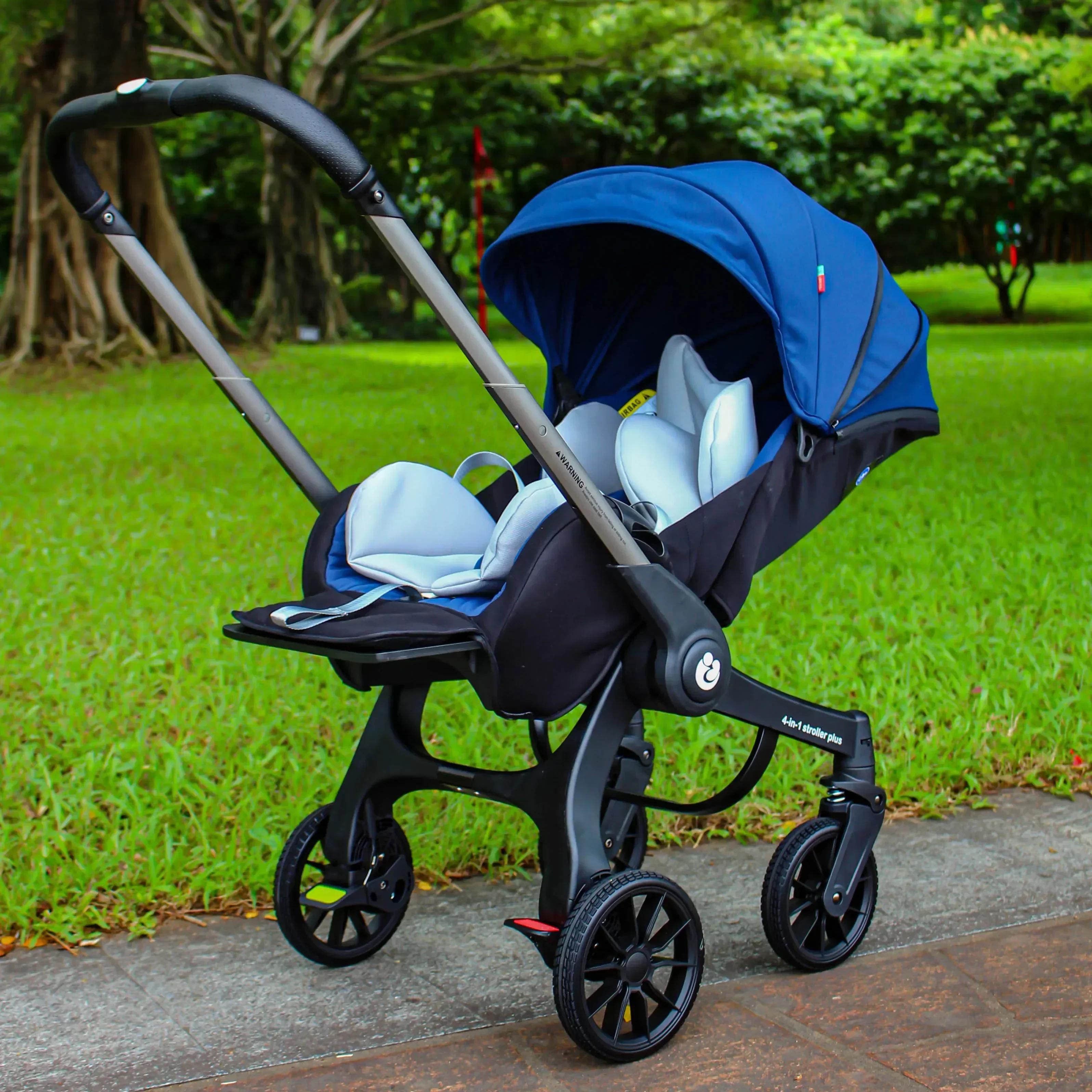 Poussette 4 en 1 UE en Stock multifonctionnelle pliable avec siège auto et landau portable