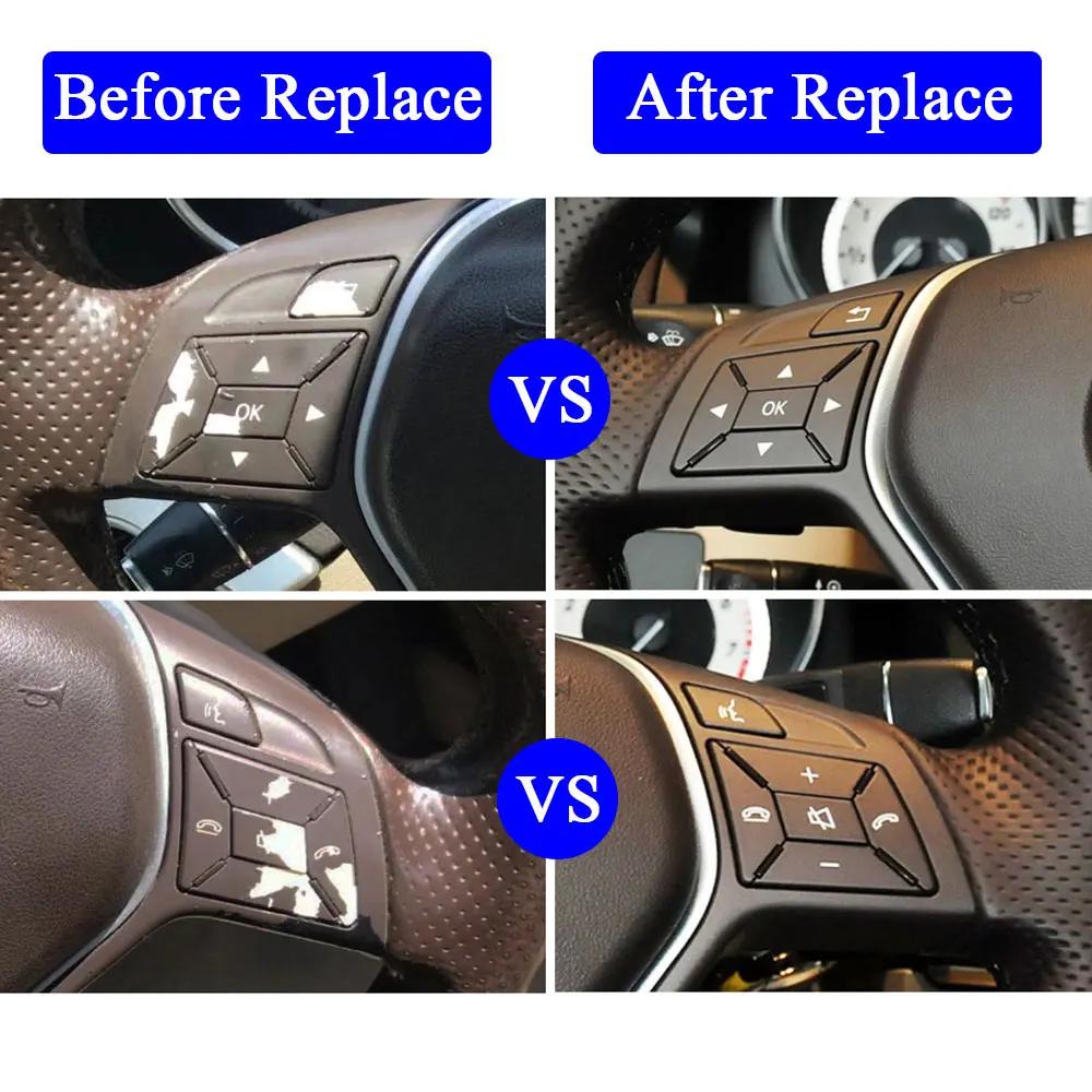 Joli de commande de couverture de volant de voiture, bouton multifonctionnel pour Mercedes Benz C E