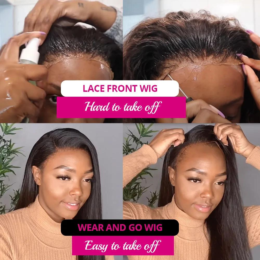 Perruque Lace Front Wig Péruvienne Naturelle, Cheveux Humains, Prêt à vitation, Body Wave, Wear matc