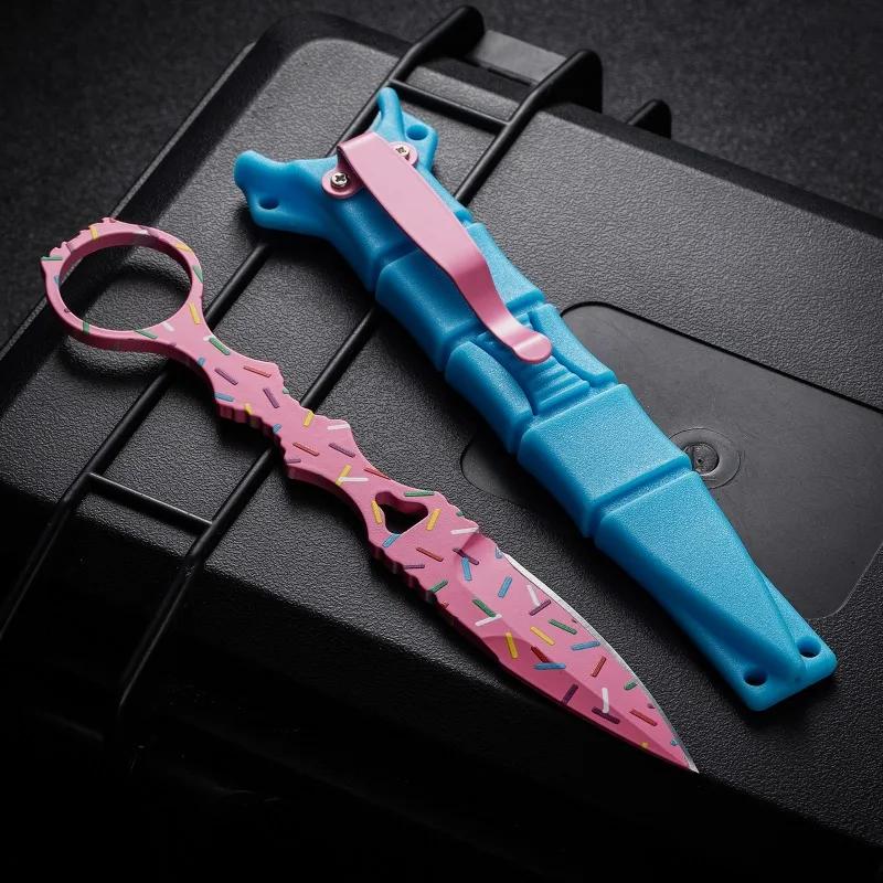 Petit couteau droit Portable pour Camping en plein air, beignet, outil EDC, couteau de survie, coute