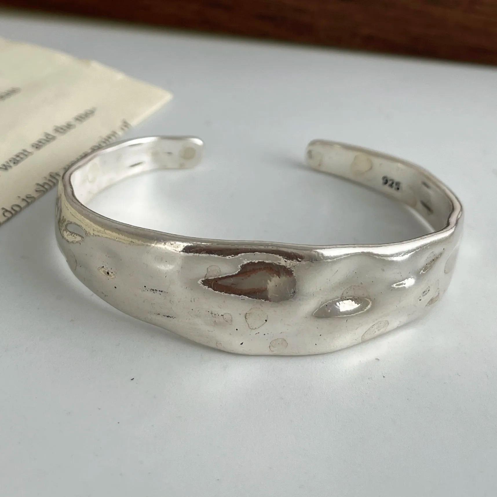 Bracelets en argent Sterling 925 pour femmes et hommes, accessoires larges, tendance, Vintage, chaîn