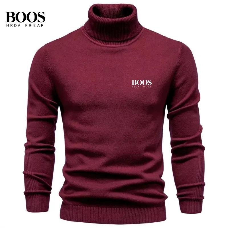 Pull à col roulé à manches longues pour homme, de haute qualité, automne et hiver, nouveau, tendance