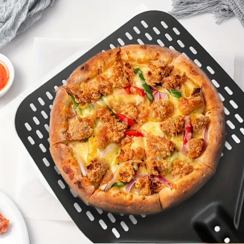 Pelle à pizza perforée rectangulaire, 30.48x35.56 cm, pour transfert, professionnelle, en aluminium,