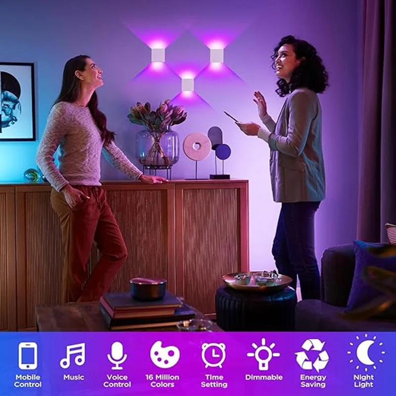 12W LED applique murale extérieure RGBCCT Dimmable porche lumières Tuya Smart Life contrôle WiFi/Zig