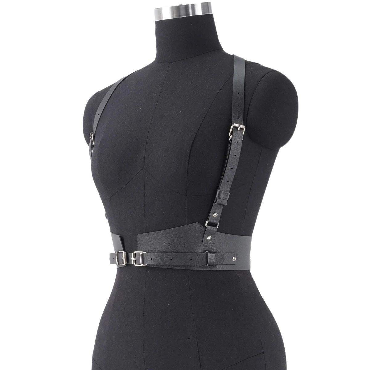 Ceinture décorative Punk pour femmes, Style de rue, ceinture à bretelles réglable, harnais Corset, a