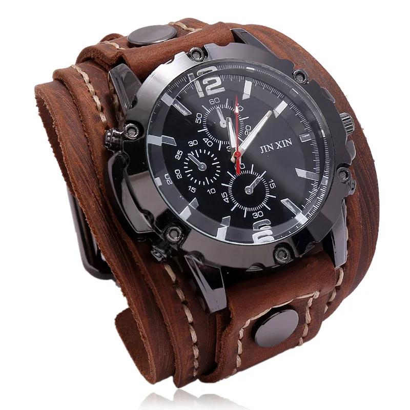 Montres à Quartz pour hommes montre-Bracelet de luxe 2024 bracelet en peau de vache montre de Style