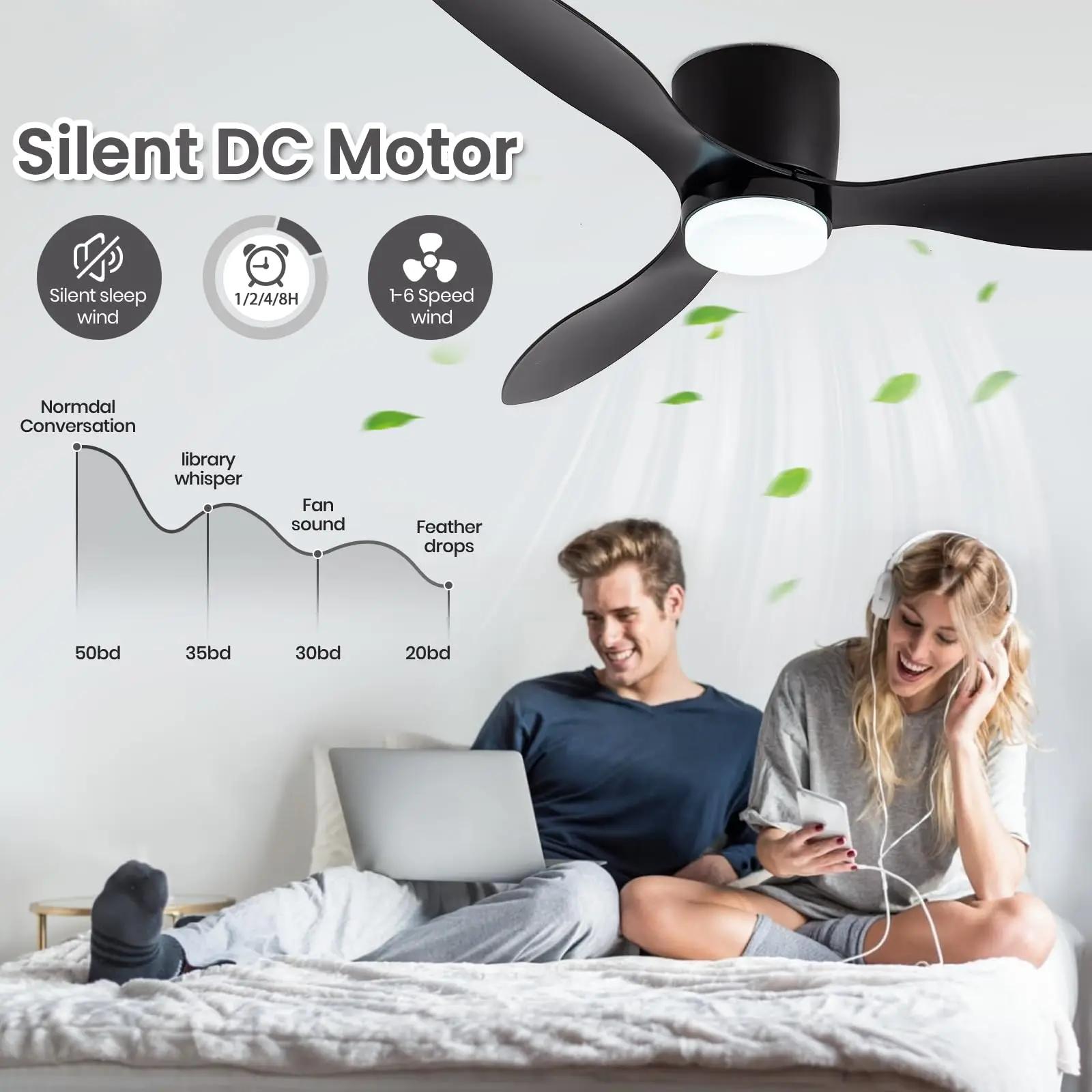 IRALAN ventilateur de plafond avec lumière 6 vitesses choix moteur à courant continu réversible 3CCT