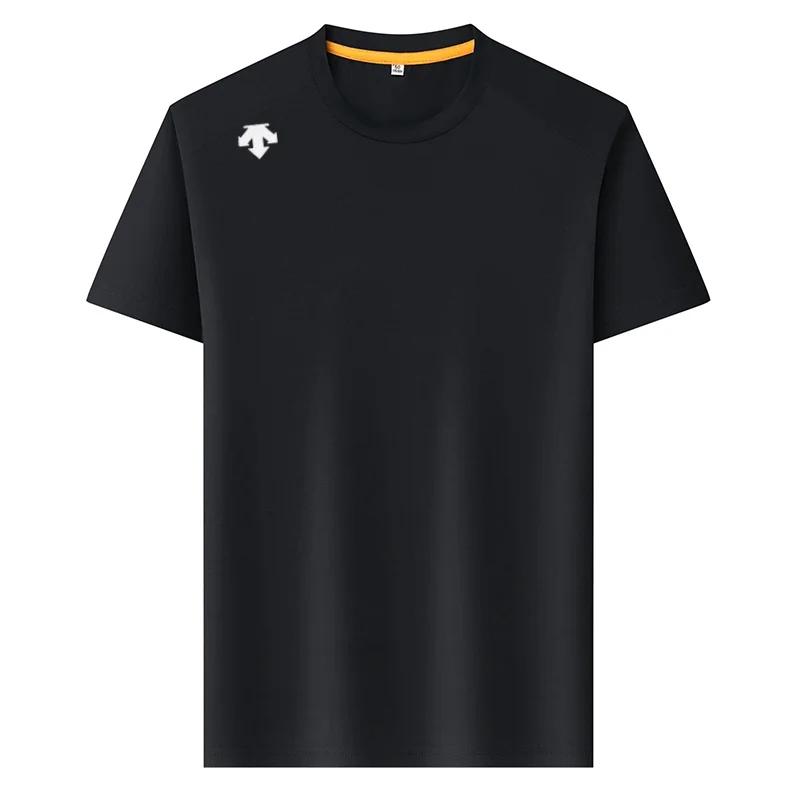 Qualité marque manches courtes été nouveau Ice Silk hommes Sport respirant t t - shirt mode imprimé
