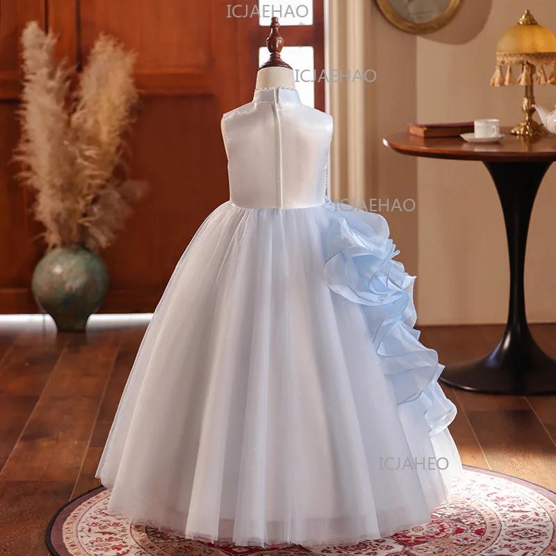 Nouvelle Robe de Soirée pour Enfants 2026, Col Mandarin, Sans Manches, Longue, Élégante, Robe de Pri