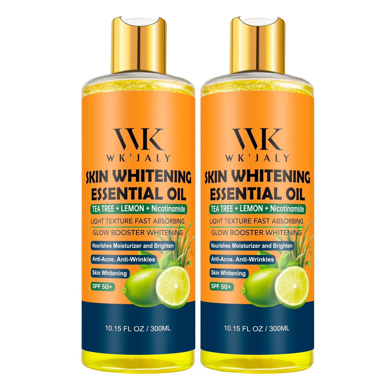 WK JALY Huile corporelle éclaircissante Niacinamide pour toute la peau, avec arbre à thé, citron, él