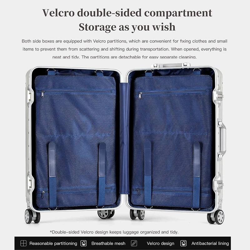 Valise télescopique en alliage d'aluminium et de magnésium, bagage de 24 pouces, valise de voyage d'