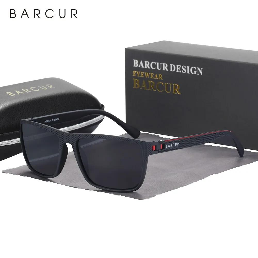 BARCUR Design-Lunettes de soleil polarisées TR90 pour homme et femme, accessoire de sport léger, pro