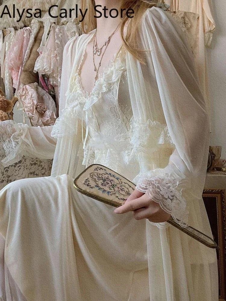Robe féerique française Vintage en dentelle pour femmes, douce, Sexy, décontractée, coréenne, Court,