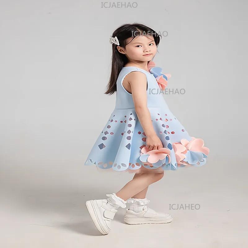 Nouvelle Robe Tutu Style Chinois pour Filles 2026, Costume de Princesse à Fleurs 3D, Robe de Demoise