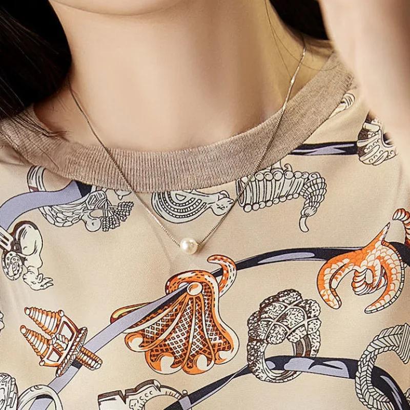 Pull tricoté à manches longues et col rond pour femme, haut élégant et assorti avec tout, nouvelle m