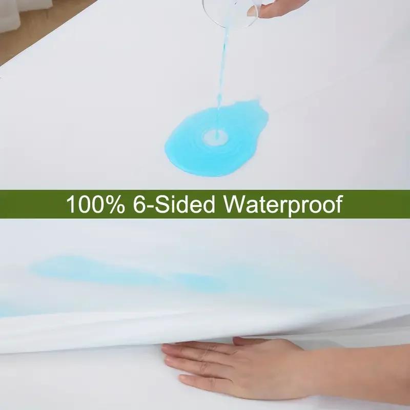 Protecteur de matelas imperméable à 6 côtés, enveloppe de matelas anti-poussière avec fermeture écla