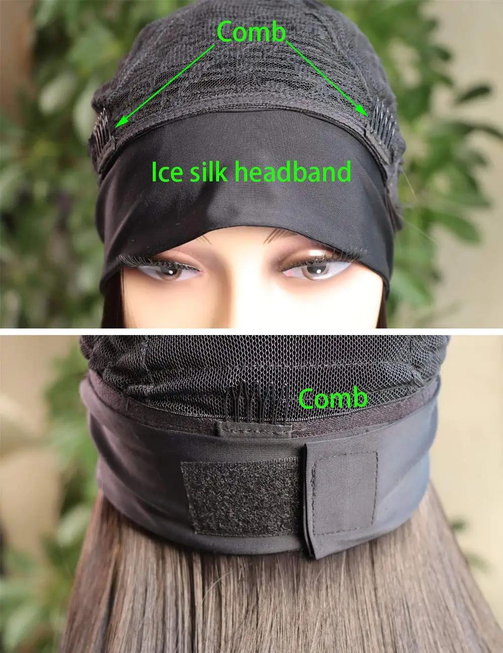 Perruques synthétiques à bandeau pour femmes, perruques longues et lisses à reflets soyeux, résistan