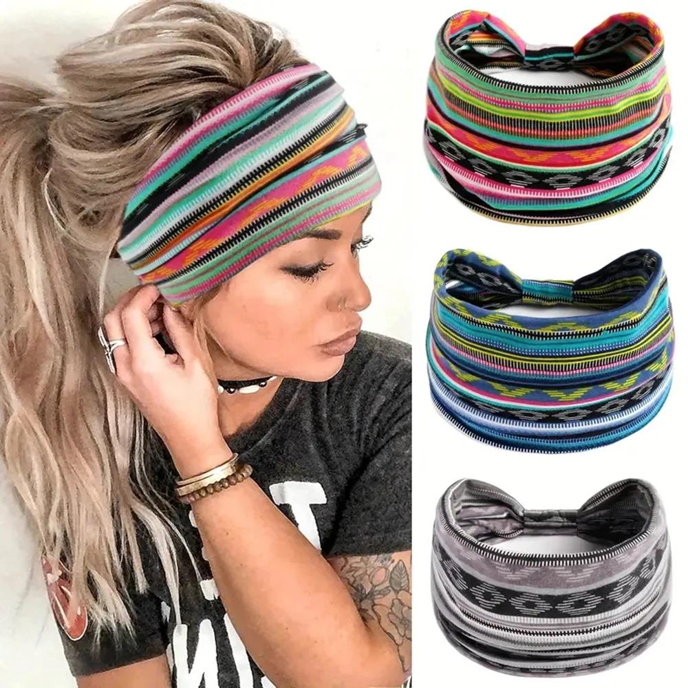 Foulard élastique de Style bohème pour femmes européennes et américaines, accessoires pour cheveux à