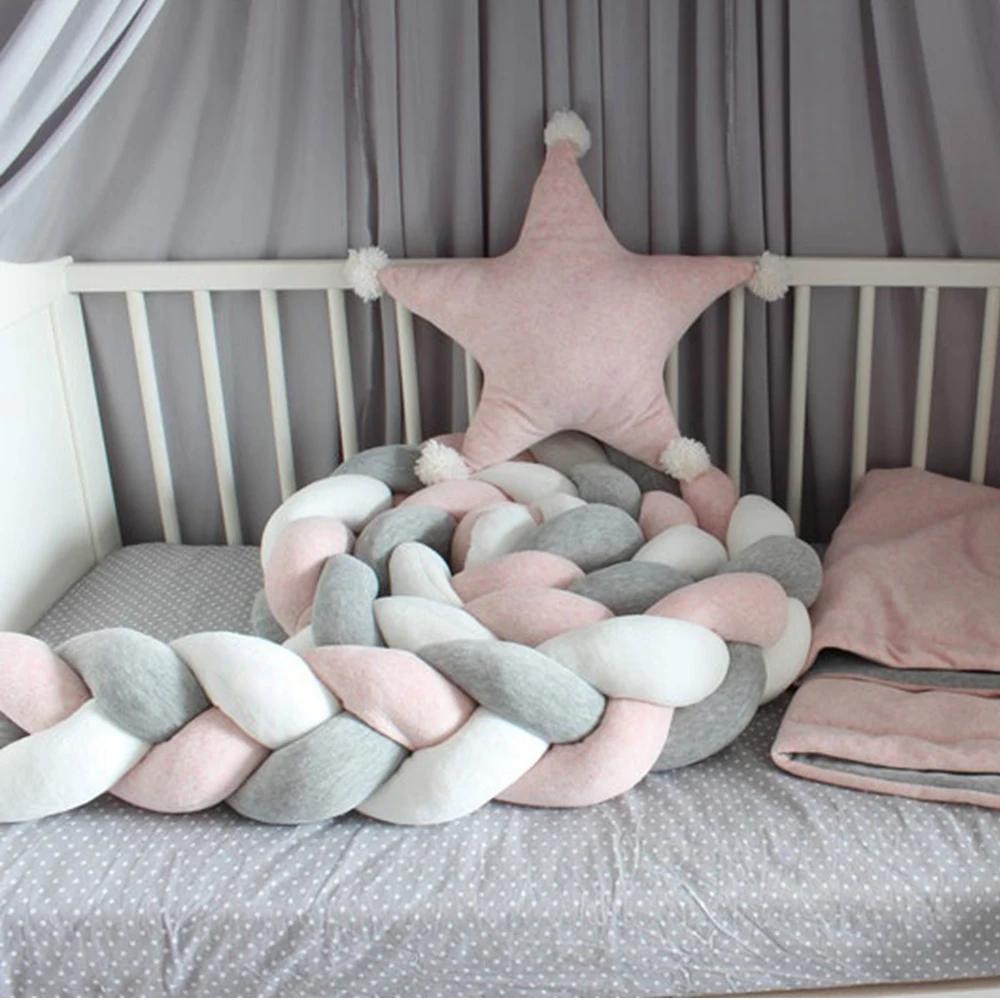 Pare-choc tressé pour lit de bébé, 1M/2M/3M/4M, protection de berceau pour bébé, oreiller en peluche