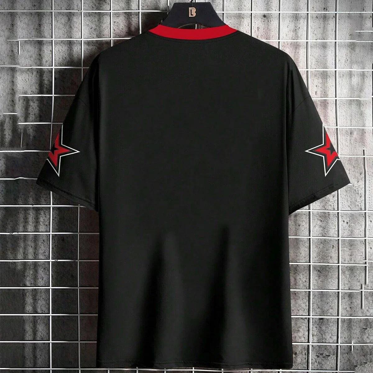 T-shirt à manches courtes et col rond pour hommes et femmes, avec lettres et chiffres imprimés, pour
