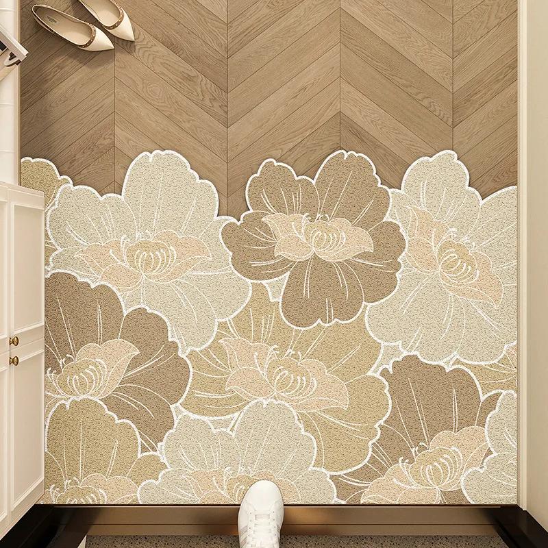 Tapis de porte d'entrée antidérapant, coupe libre, décoratif, parfait pour le linge, la cuisine, la