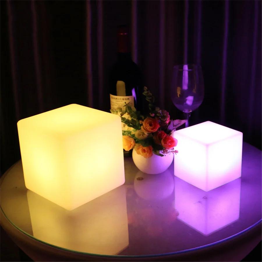 Lampe de Table LED Shoous Cube Bar, Veilleuse Carrée, Batterie 62RGB, 16 Couleurs, 25 cm, 20 cm, 10c
