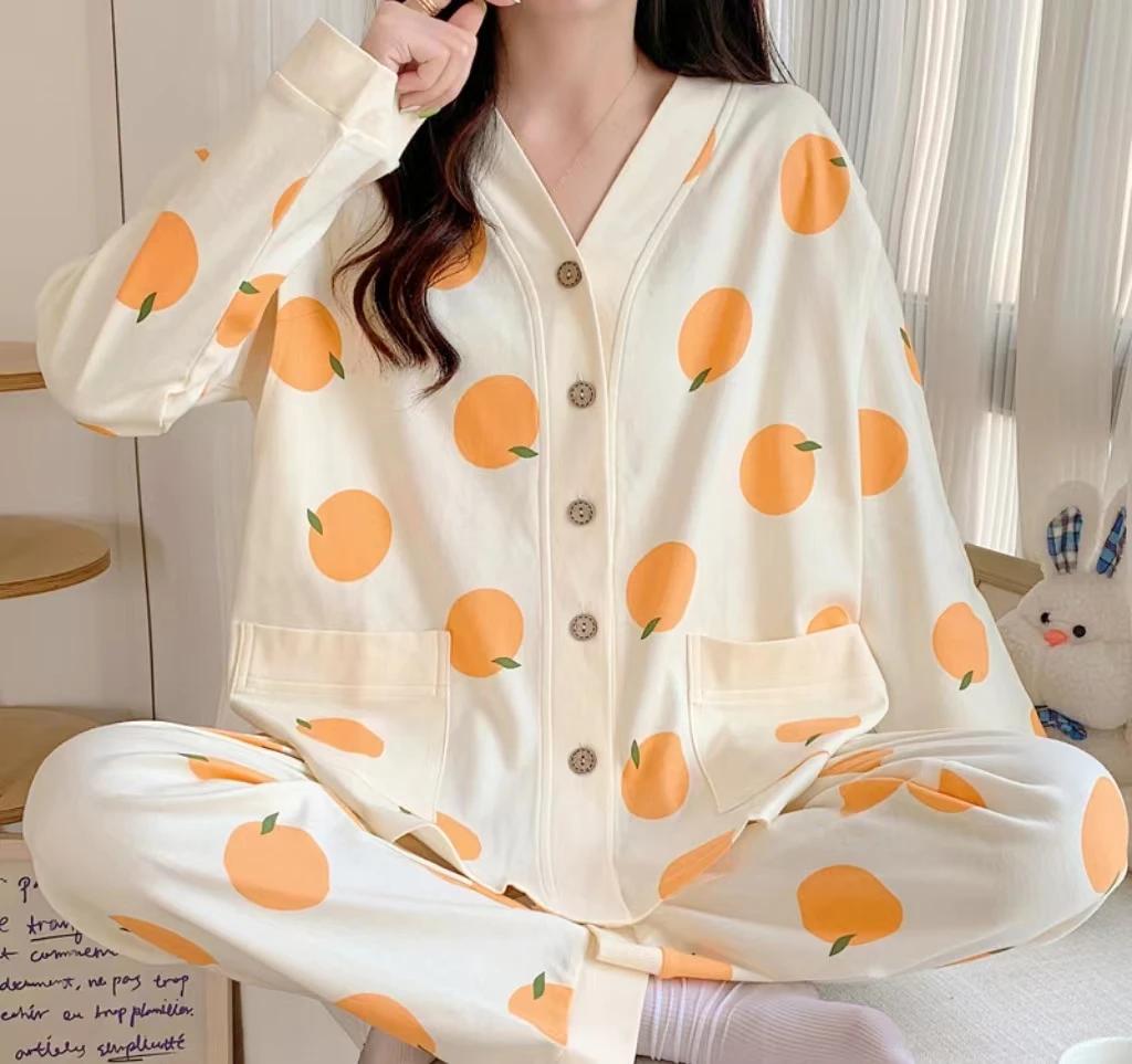 Vêtements mensuels printemps et automne pyjamas de maternité post-partum été Section mince allaiteme