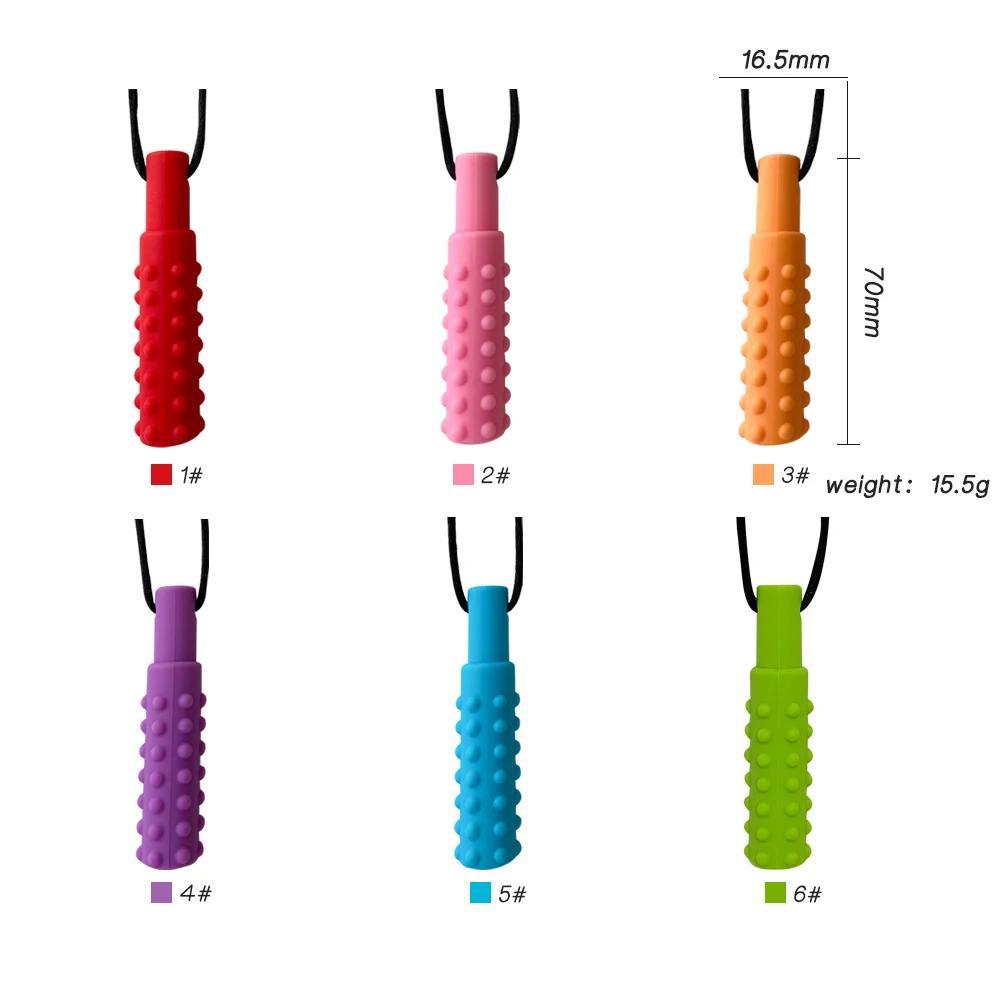 Anneau de dentition en Silicone pour enfants, 1 pièce, collier à mâcher, pendentif sensoriel à mâche