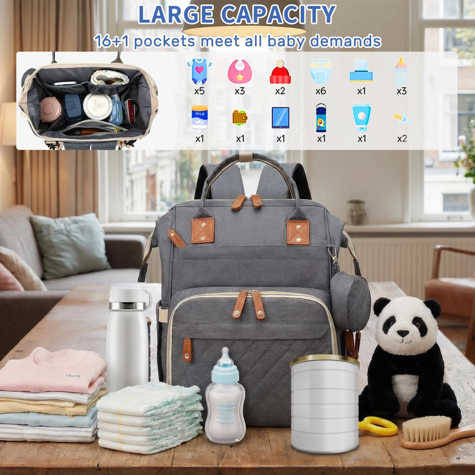 Sac à dos pour couches, sac à langer pour bébé, sac à couches pour bébé fille et garçon, sac de voya
