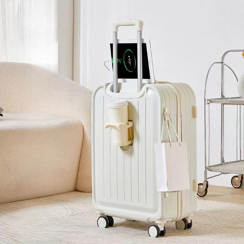 Valise épaissie adaptée à l'embarquement avec interface de développement USB, porte-gobelet tr/min,