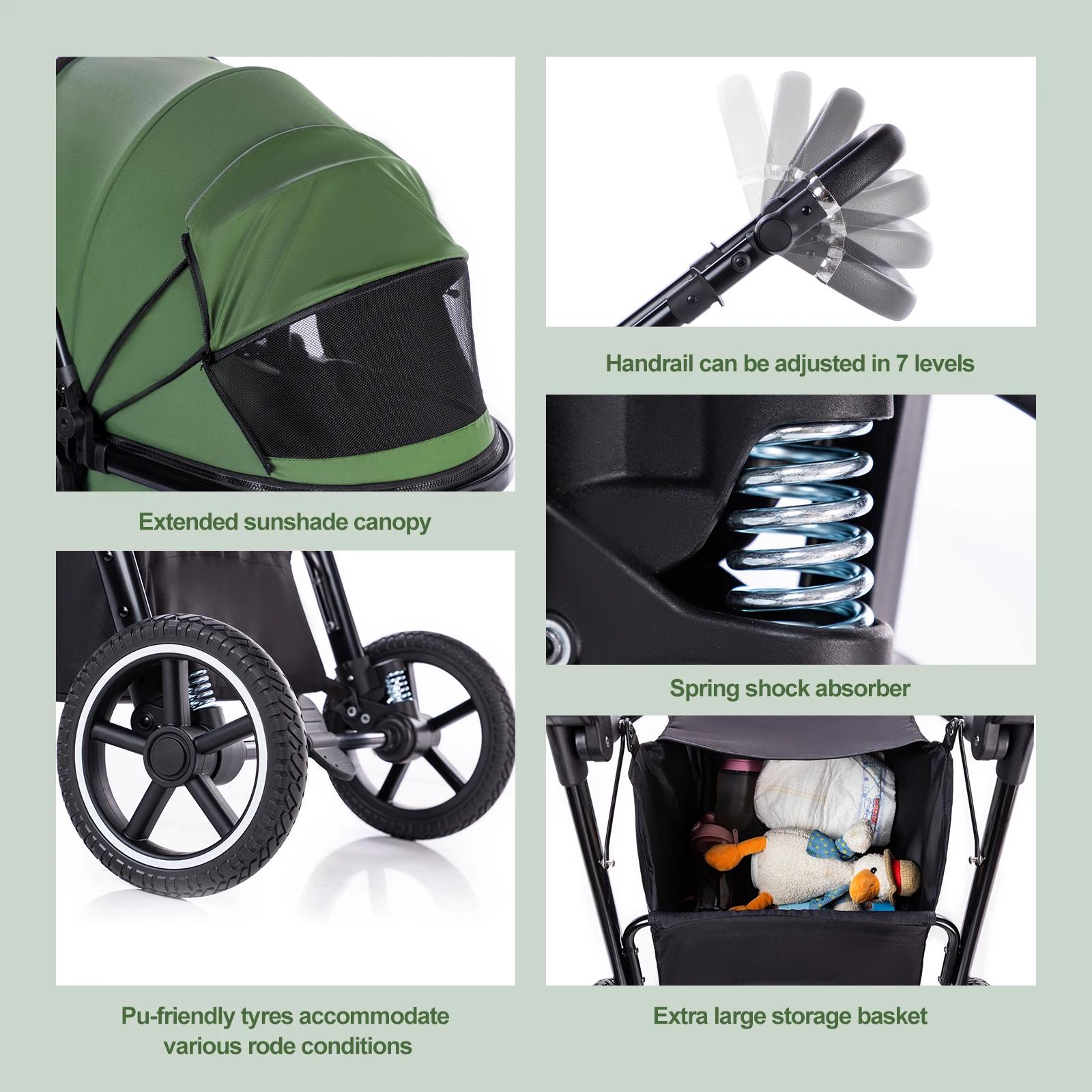Poussette 3 en 1 pliante multifonction voyage siège sécurité norme européenne nouveau-né pratique