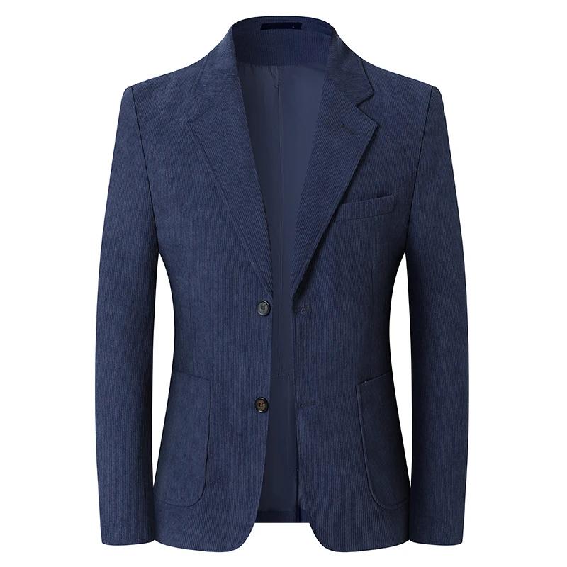 Blazer Hombre haute qualité hommes à la mode veste en velours côtelé affaires décontracté Banquet So