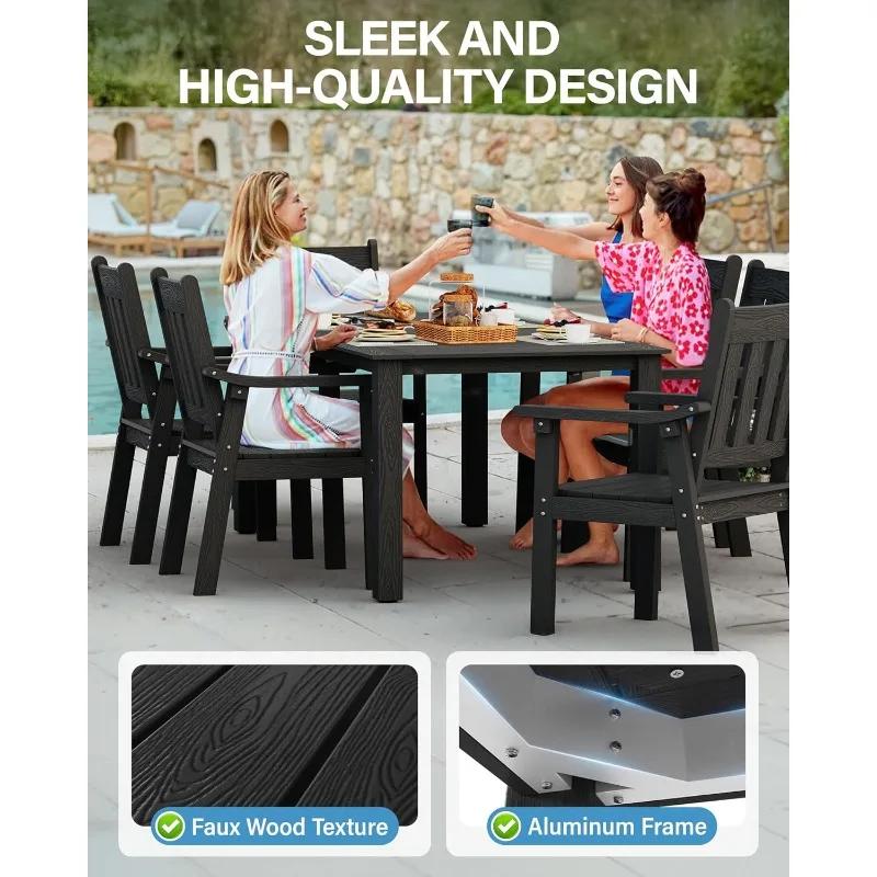 Ensemble de table de patio HIPS : table et chaises d'extérieur 7 pièces, ensemble de meubles de sall