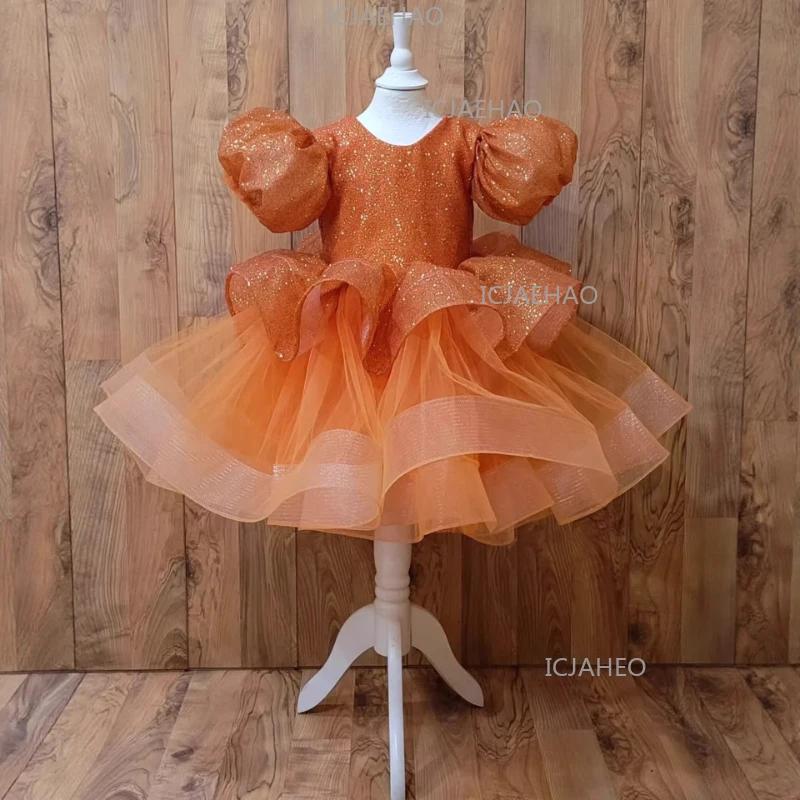 Nouvelle Robe de Princesse Rouge 2026 pour Filles, Robe de Soirée Formelle à Paillettes et Tutu, Cos