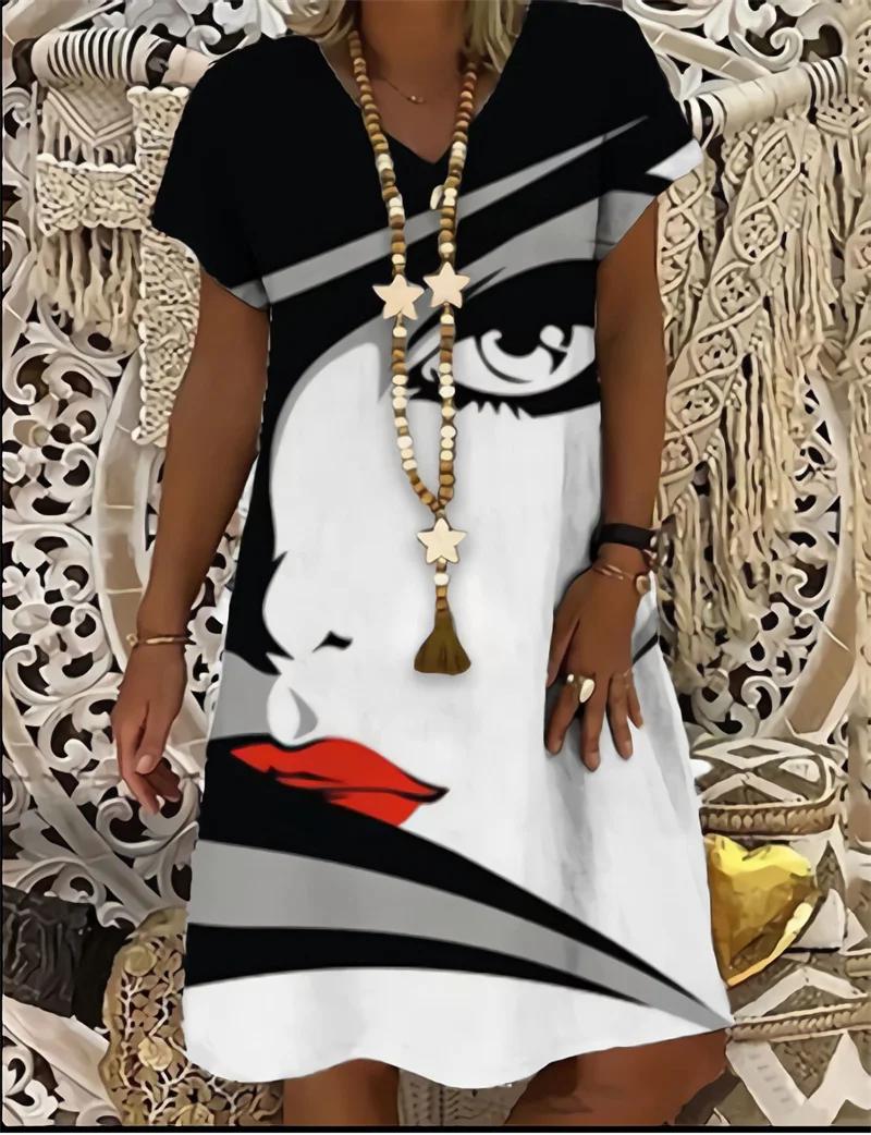 Robe d'été à imprimé chat 3D pour femmes, robe d'été créative pour dames, robe de plage d'été décont