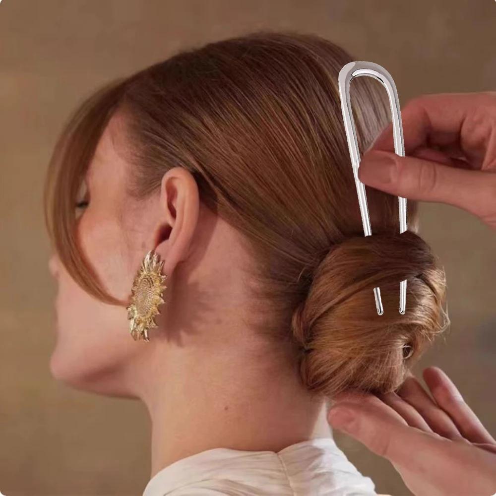 Épingle à cheveux Simple en forme de U, bâtons de cheveux en métal, pinces à cheveux françaises, épi
