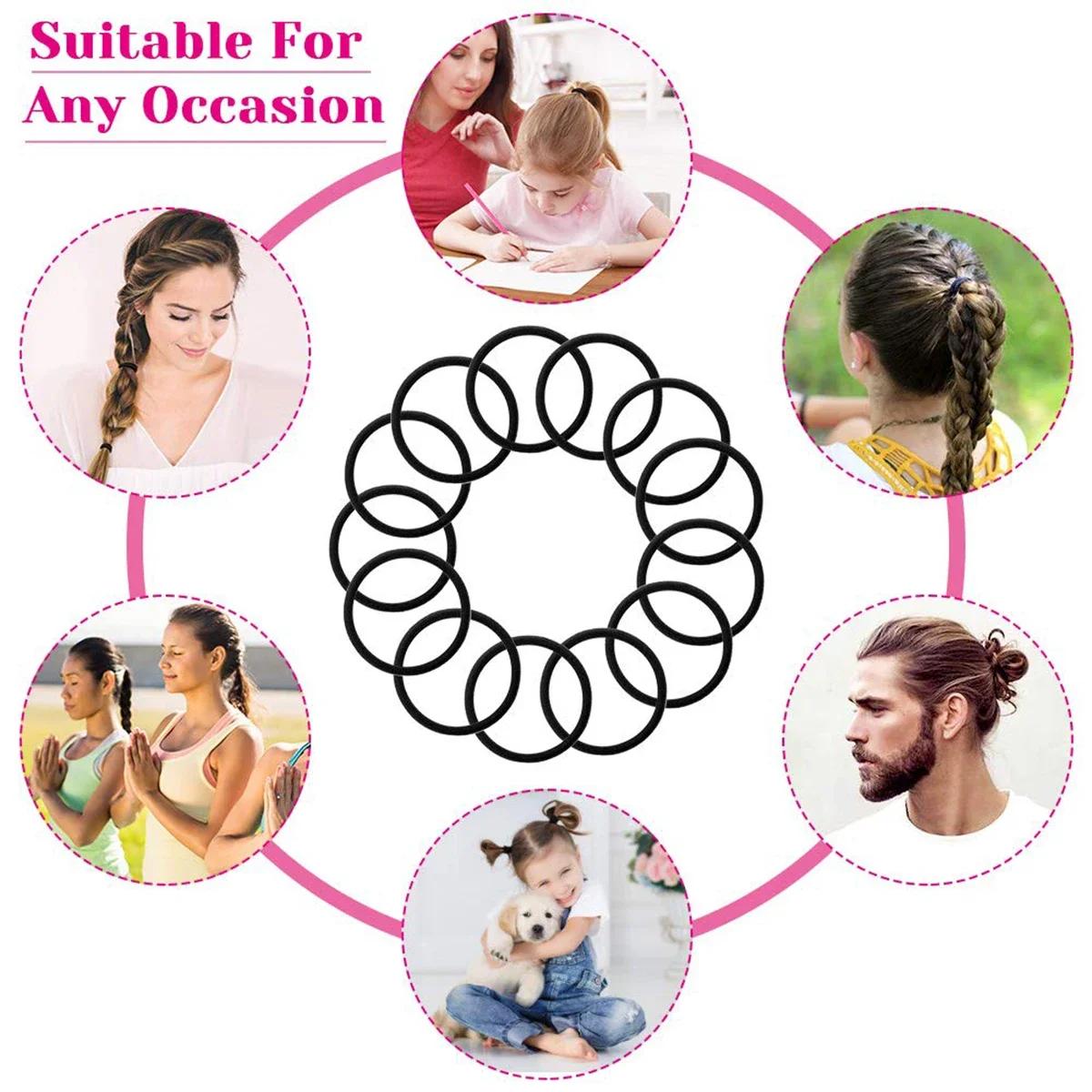 98/200 pièces élastiques noirs petits attaches de cheveux élastiques petits bandes de caoutchouc de