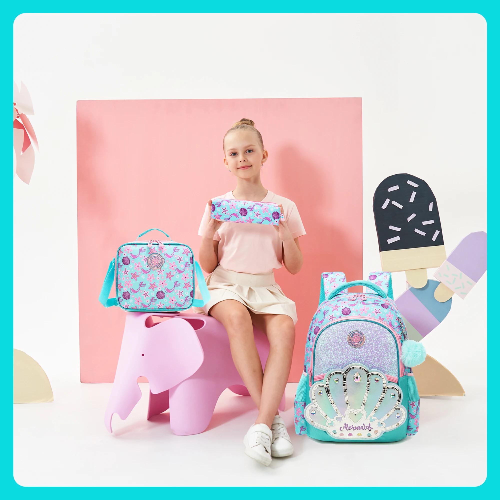 Sacs à dos scolaires Meetbelify pour filles et garçons, sac à dos avec sac à déjeuner pour les élève