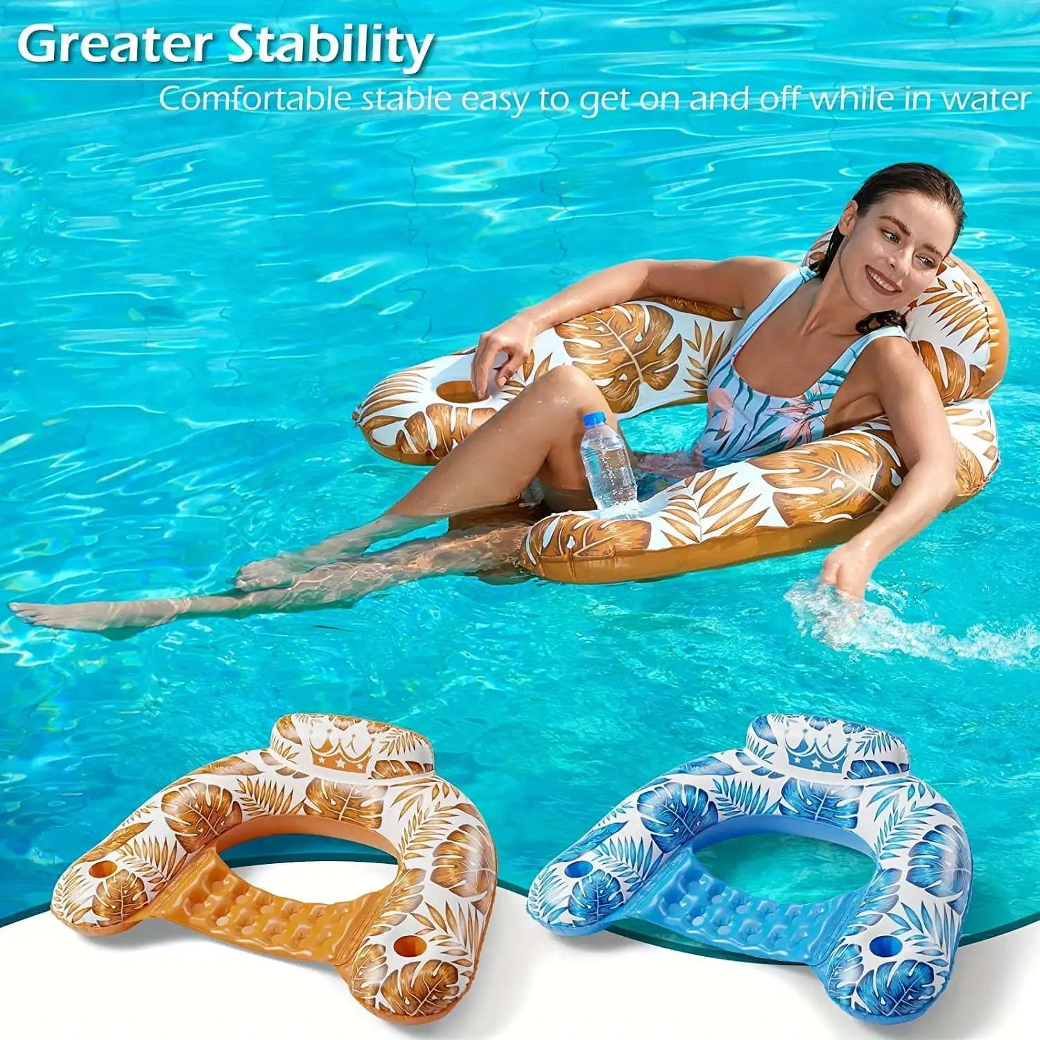 Chaise flottante gonflable pour piscine, pour adultes, siège en U, salon de plage flottant avec doss