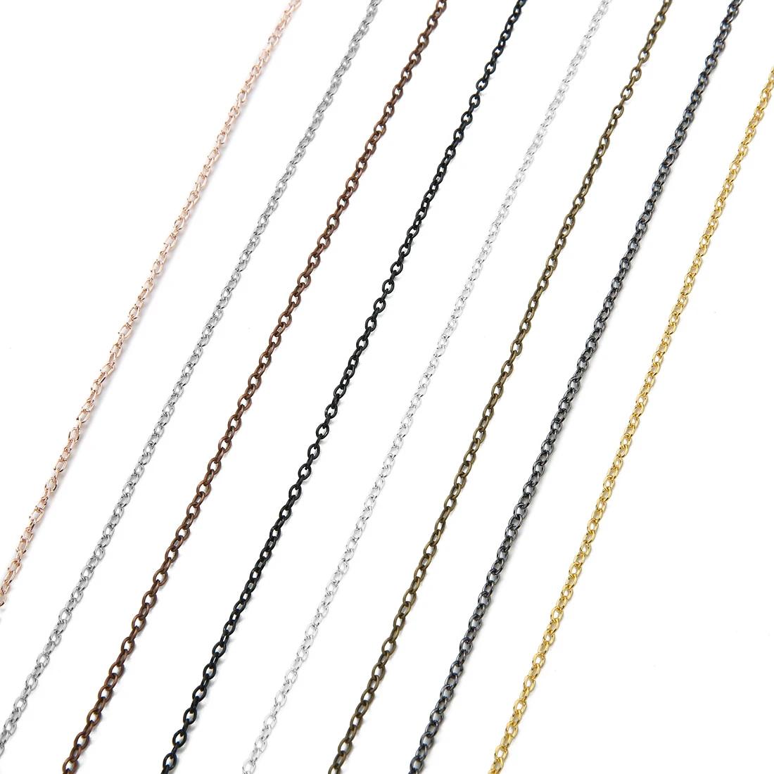 Chaîne de collier plaquée or/argenté/Bronze/noir, 5-10yards, pour la fabrication de bijoux, chaînes