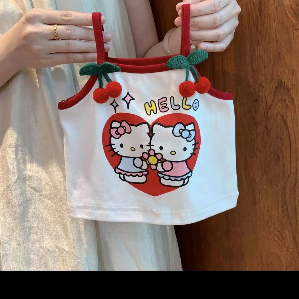 Ensemble vêtements maison été Hello Kitty filles deux pièces short sans manches