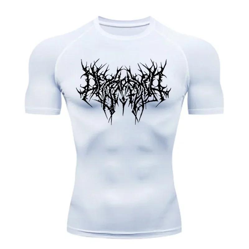 T-shirt homme course Sport T-shirt hommes Compression Fitness hauts T-shirt séchage rapide entraînem