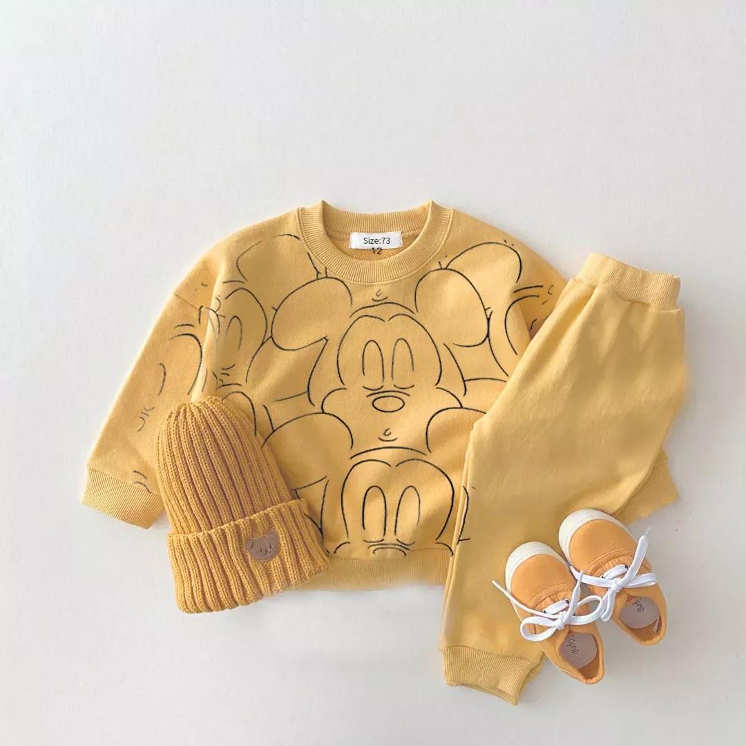 Survêtement décontracté dessin animé pour bébé - Ensemble t-shirt et pantalon résistant été