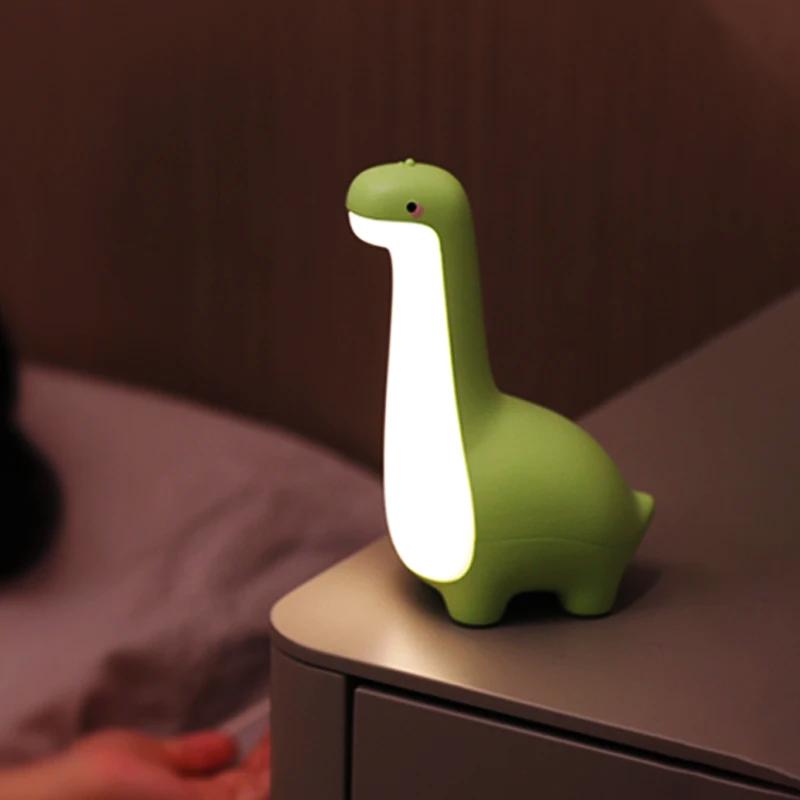 Veilleuse dinosaure mignonne pour enfants, Protection des yeux, lampe de chevet, chargement USB, déc